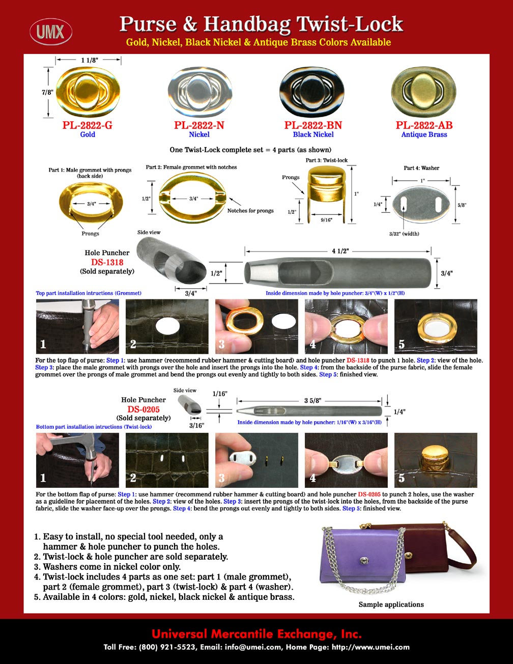 Hole Punches: Hole Punchers: Purse, Bag and Handbag Hole Punch Die
