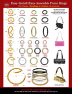 Easy Install and Easy Assemble Purse Rings, Handbag Strap Round and Oval Ring Buckle Catalogs: For Handbag, Purse, Tote Bag, Wooden Cigar Box, Travel Bag, Carrying Bag or Hand Bag Straps.