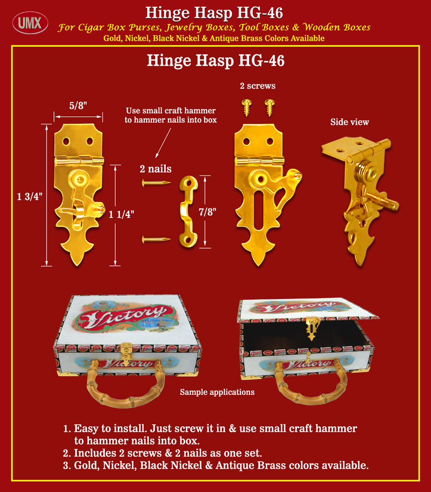 Hinge Hasps, Hinge Catches or Hinge Latches - HG-46