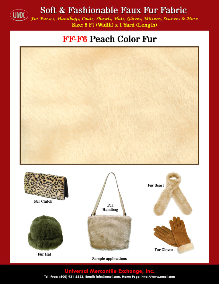 Peach Color Fur Purse Fabrics and Wholesale Peach Color Fur Handbag Fabric Store