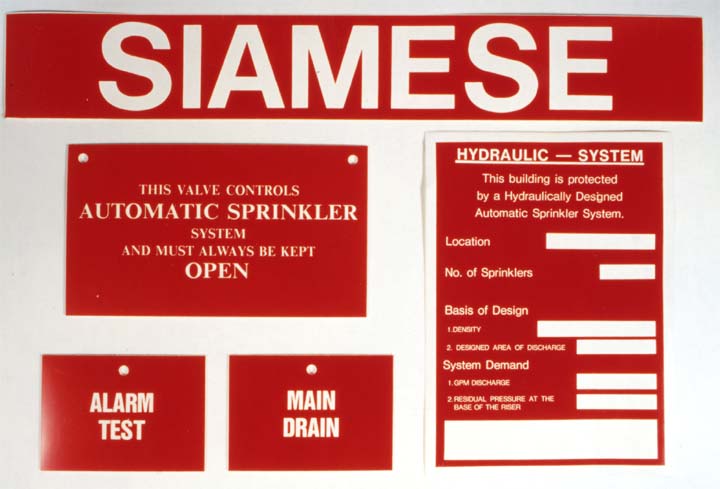 large Picture of Fire System Label: Fire Alarm Label, Fire Protection Label, Fire Sprinkler Label: Labels
