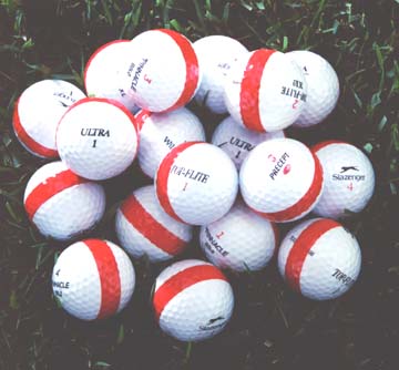 striped resale range golf balls