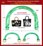 Box Purses, Box Handbag, Wooden Box Purse Handle: AP-084 Green Color Plastic Handbags Handles