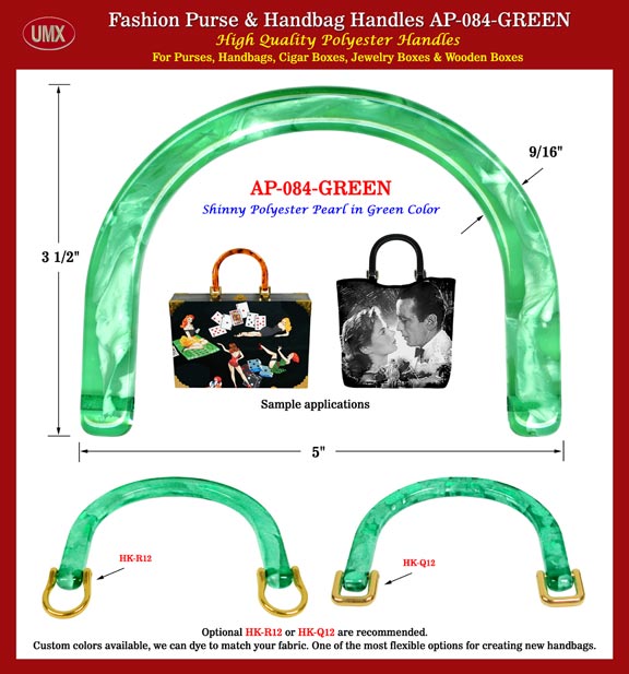 Box Purse, Wooden Box Purses, Boxes Handles: AP-084 Green Color Plastic Handle