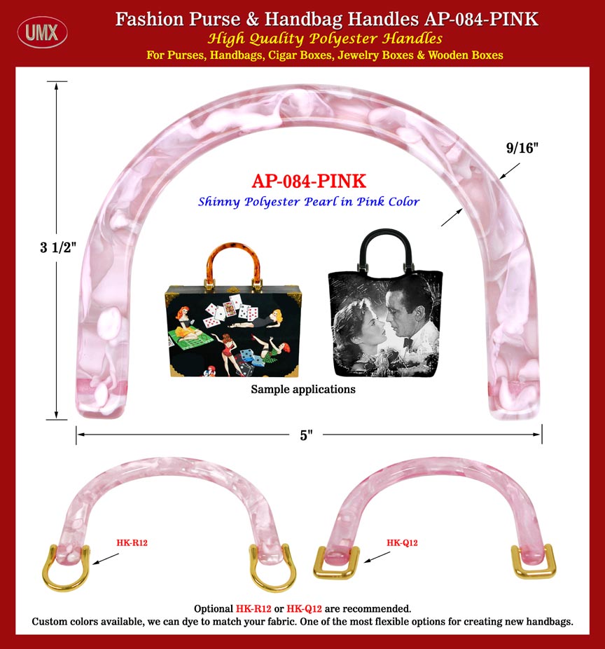 Wholesale Cigarbox Purse, Handbag, Purse Handles: AP-084 Pink Color Plastic Cigarbox Purse Handle