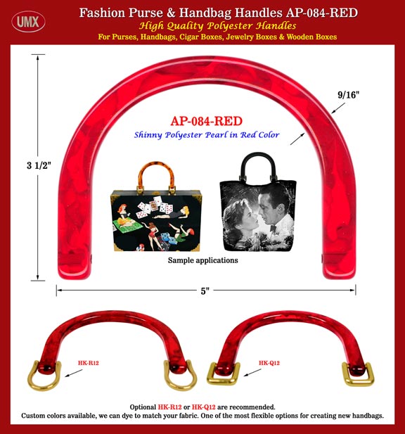 Wholesale Cigar Purse, Handbag, Purse Handles: AP-084 Red Color Plastic Cigar Purse Handle
