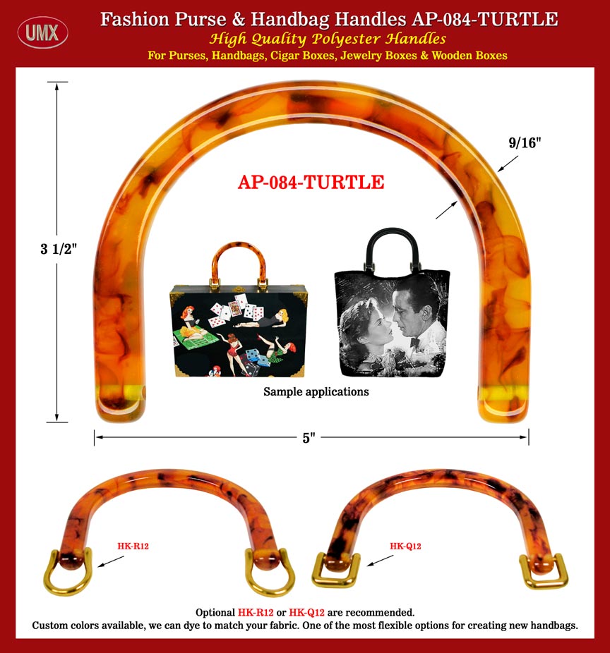 Wholesale Purse, Cigar Box Purse, Handbag Handles: AP-084 Turtle Color Plastic Handle