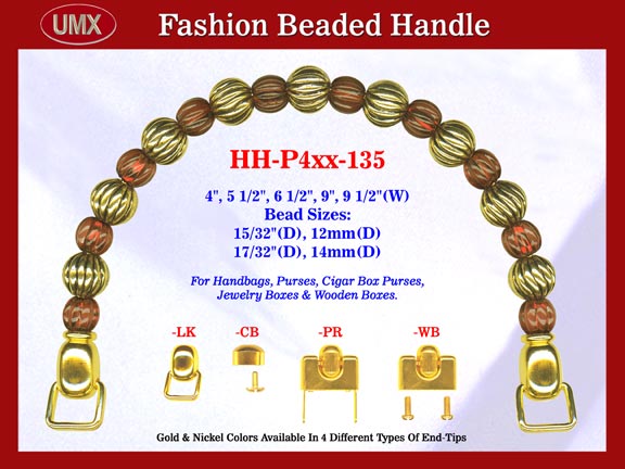 Designer Fabric Handbag Handles HH-P4xx-135 For Beaded Fabric Handbags