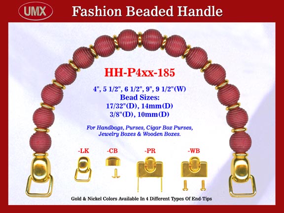Beaded Designer Handbag Handle HH-P4xx-185 For Cigar Purse, Wooden Box