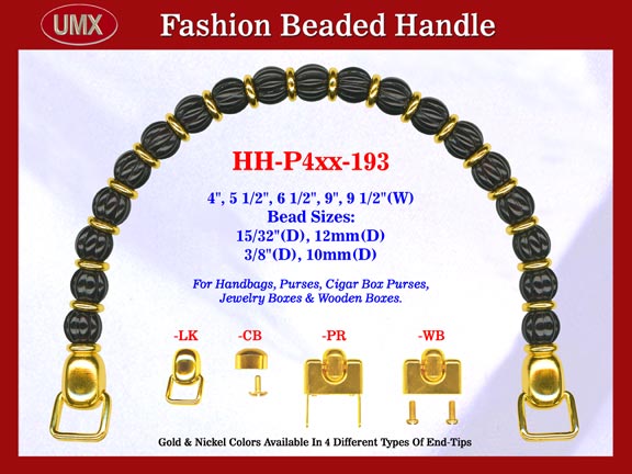 Beaded Designer Handbag Handle HH-P4xx-193 For Cigar Purse, Wooden Box