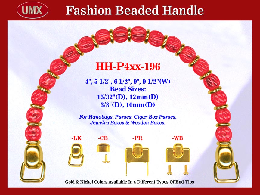 Beaded Designer Handbag Handle HH-P4xx-196 For Cigar Purse, Wooden Box