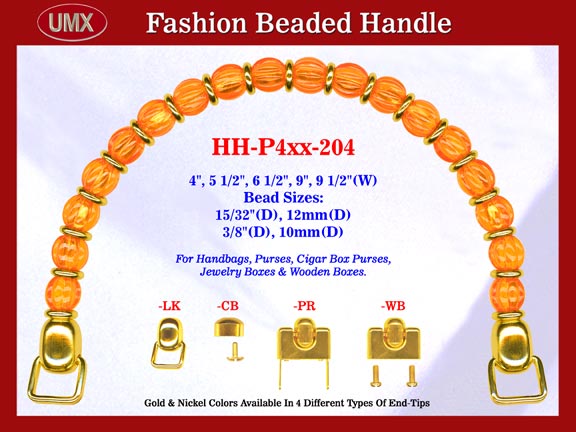 Beaded Designer Handbag Handle HH-P4xx-204 For Cigar Purse, Wooden Box