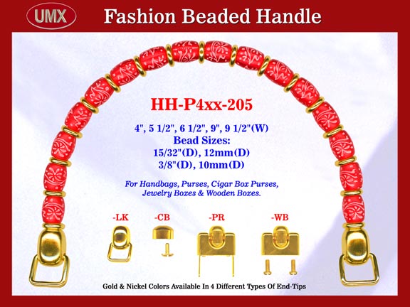 Beaded Designer Handbag Handle HH-P4xx-205 For Cigar Purse, Wooden Box