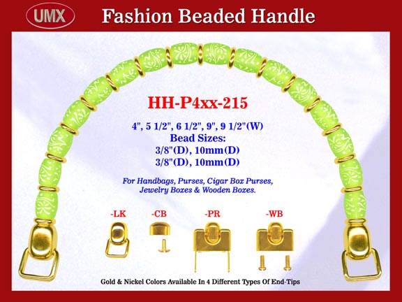 Beaded Designer Handbag Handle HH-P4xx-215 For Cigar Purse, Wooden Box