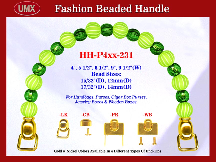 Beaded Handbag Handle: HH-P4xx-231 Purse Hardware For Designer Purses