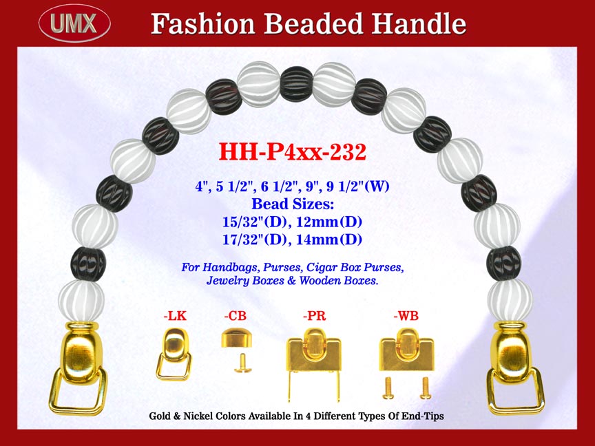 Beaded Handbag Handle: HH-P4xx-232 Purse Hardware For Designer Purses