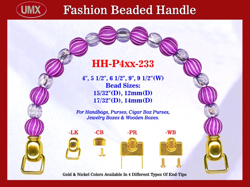 Beaded Handbag Handle: HH-P4xx-233 Purse Hardware For Designer Purses