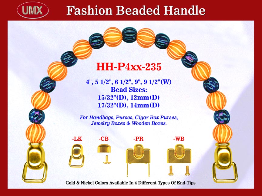 Beaded Handbag Handle: HH-P4xx-235 Purse Hardware For Designer Purses