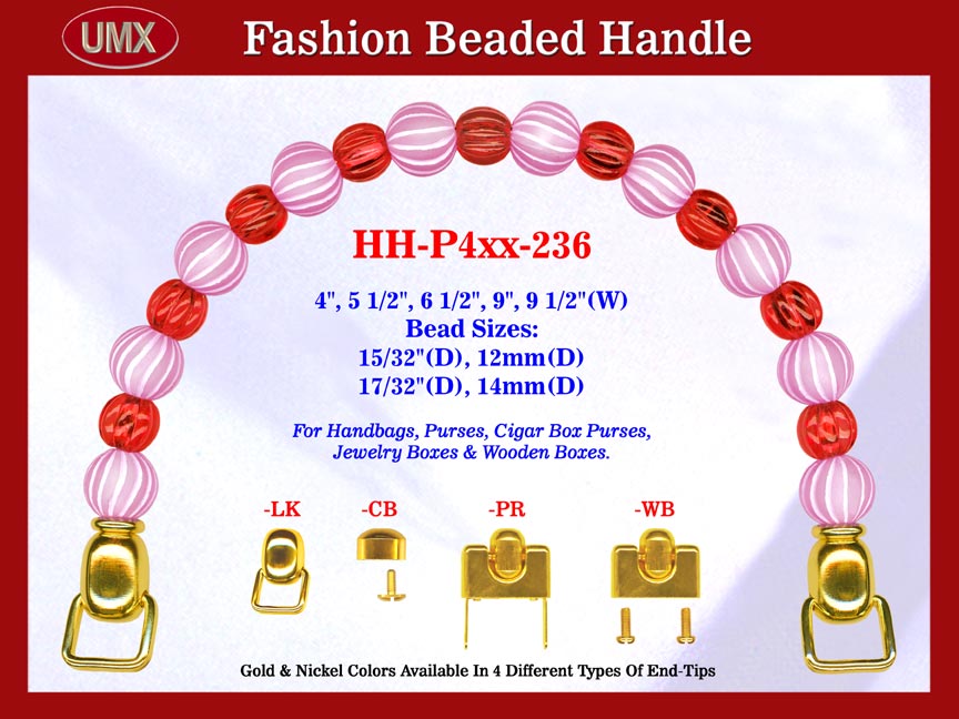 Beaded Handbag Handle: HH-P4xx-236 Purse Hardware For Designer Purses