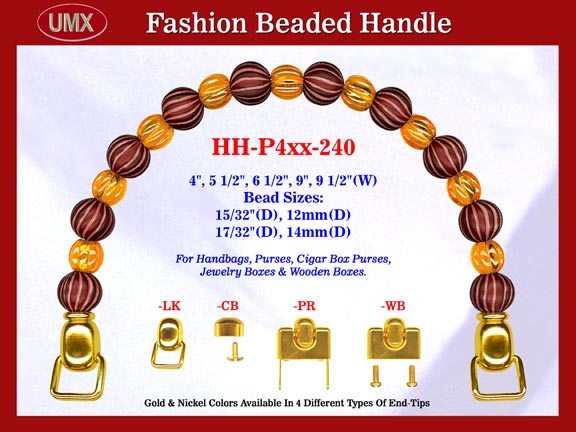 Beaded Handbag Handle: HH-P4xx-240 Purse Hardware For Designer Purses