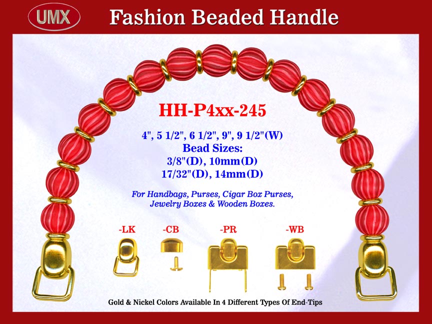 Beaded Handbag Handle: HH-P4xx-245 Purse Hardware For Designer Purses