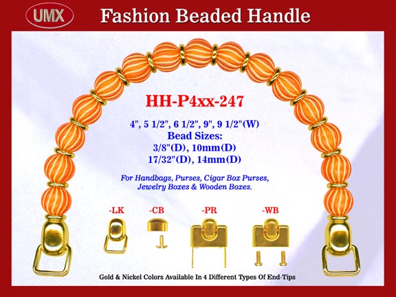 Beaded Handbag Handle: HH-P4xx-247 Purse Hardware For Designer Purses
