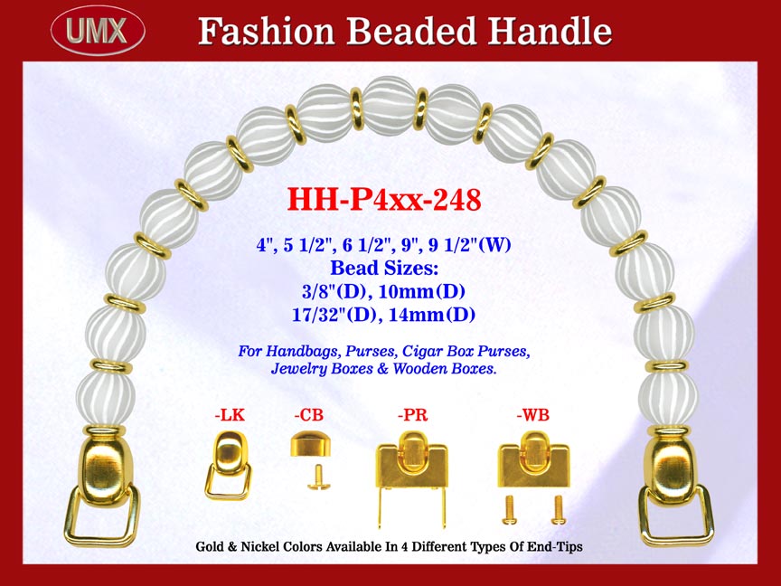 Beaded Handbag Handle: HH-P4xx-248 Purse Hardware For Designer Purses