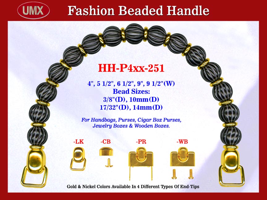 Beaded Handbag Handle: HH-P4xx-251 Purse Hardware For Designer Purses