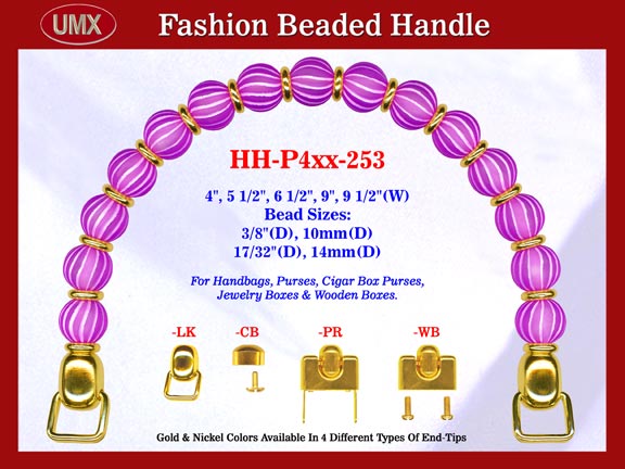 Beaded Handbag Handle: HH-P4xx-253 Purse Hardware For Designer Purses