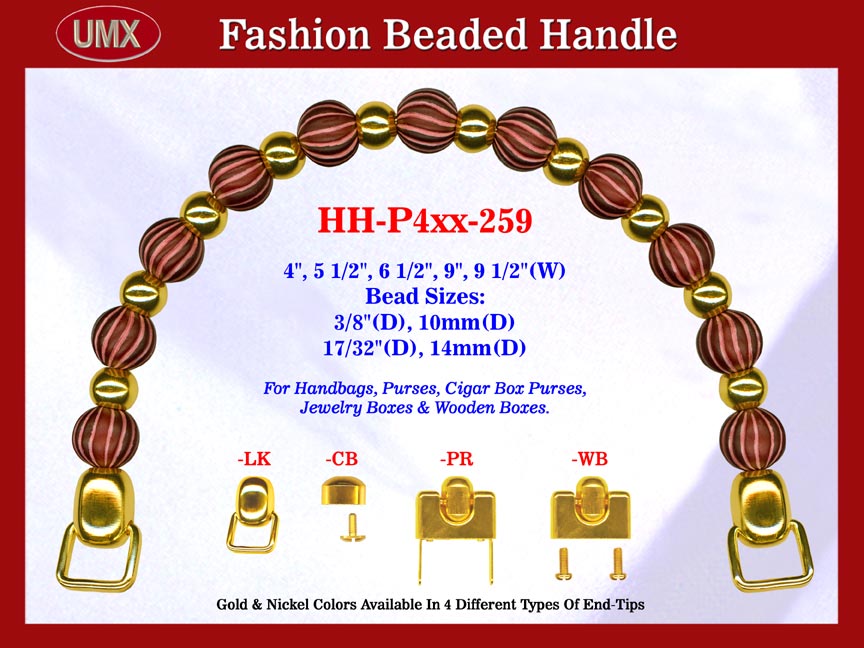 Beaded Handbag Handle: HH-P4xx-259 Purse Hardware For Designer Purses