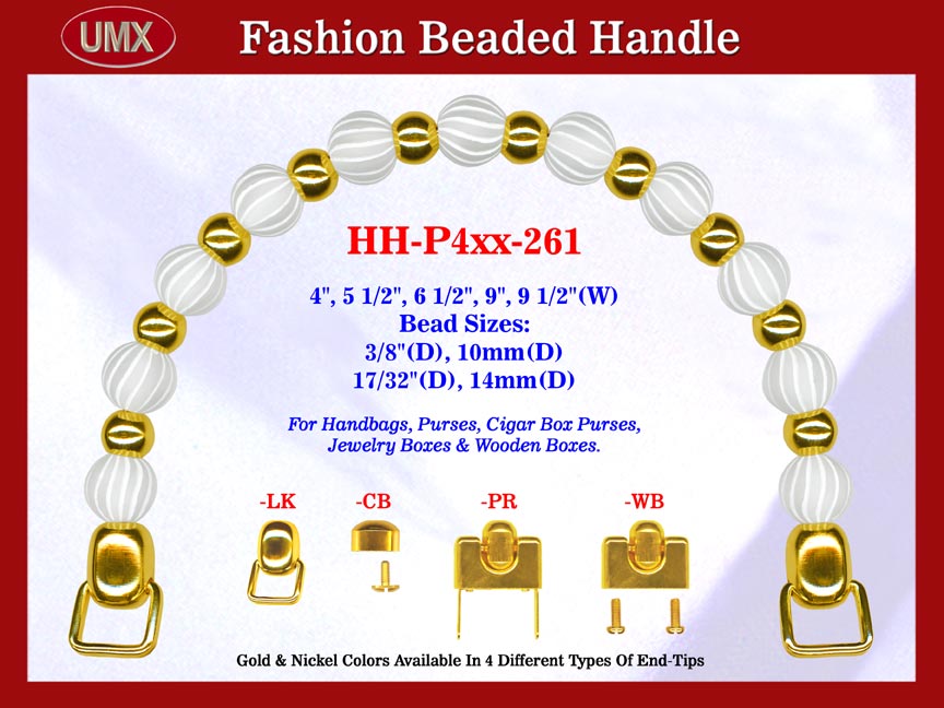 Beaded Handbag Handle: HH-P4xx-261 Purse Hardware For Designer Purses