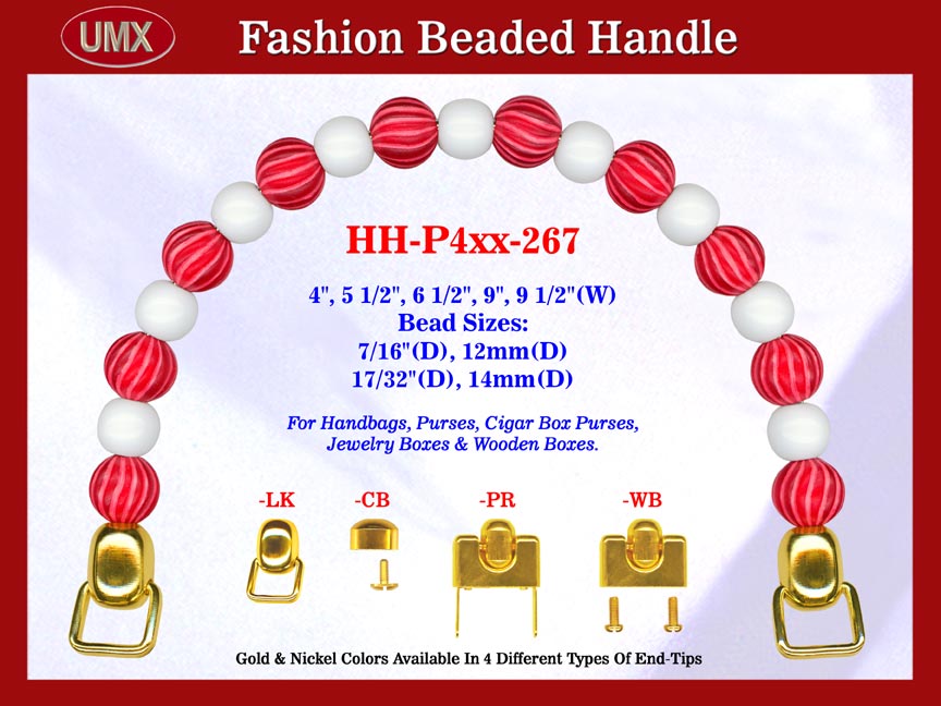 Beaded Handbag Handle: HH-P4xx-267 Purse Hardware For Designer Purses