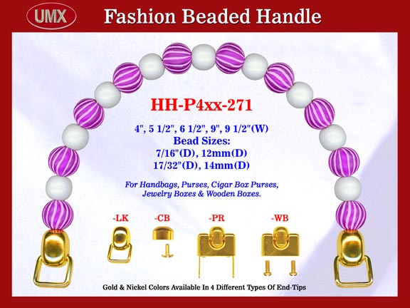 Beaded Handbag Handle: HH-P4xx-271 Purse Hardware For Designer Purses