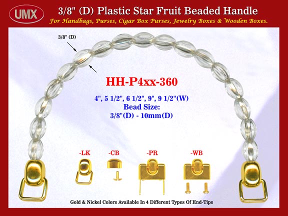 Cigar Handbag Purse Handle: Cigar Box Handbag Star Fruit Beads Purse Handle: Box Handbag Handles  - HH-Pxx-360