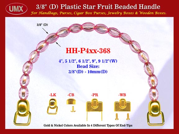 Cigar Box Handbag Purse Handle: Cigar Box Handbag Star Fruit Beads Purse Handle: Cigar Box Handbag Handles  - HH-Pxx-368