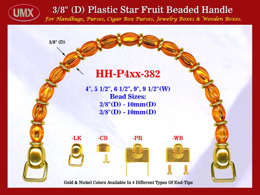 Make Cigar Box Handbags Handle: Make Cigar Handbags Star Fruit Beads Purse Handle: Make Box Handbags Handles - HH-Pxx-382