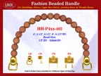 HH-Pxx-402 Beaded Handle With Daisy Flower Round Bali Beads For Designer Handbag Making