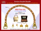 HH-Pxx-431 Beaded Handle with Flower Barrel Tube Beads and Gold Color Beads For Wholesale Handbag Making Supplies