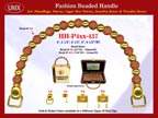 Wholesale Handbags Handles HH-Pxx-437 With Pottery Bali Beads, Global Flower Bali Beads and Metal Beads