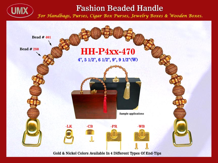 The wholesale vintage jewelry box handles are fashioned from mixed wholesale vintage beads and wholesale art beads.