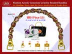 Garnet Gemstone Beads, Acrylic Garnet Gemstone Beads For Women's Vintage Handbag Handle: HH-Pxx-521