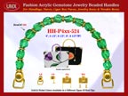 Emerald Green Gemstone Beads, Acrylic Emerald Beads For Women's Cloth Handbag Handle: HH-Pxx-524