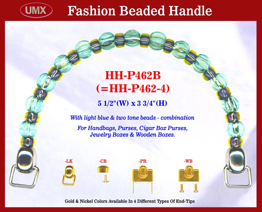 Large picture of beaded handbag handle hh-p462b