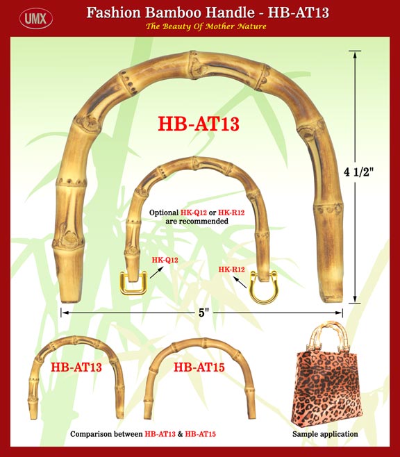 Stylish purse, handbag, backpack, wallet, briefcase handle: bamboo root handle
HB-AT13 5" handle for fashion PURSES, HANDBAGS, BRIEFCASES, BACKPACKS, WALLET