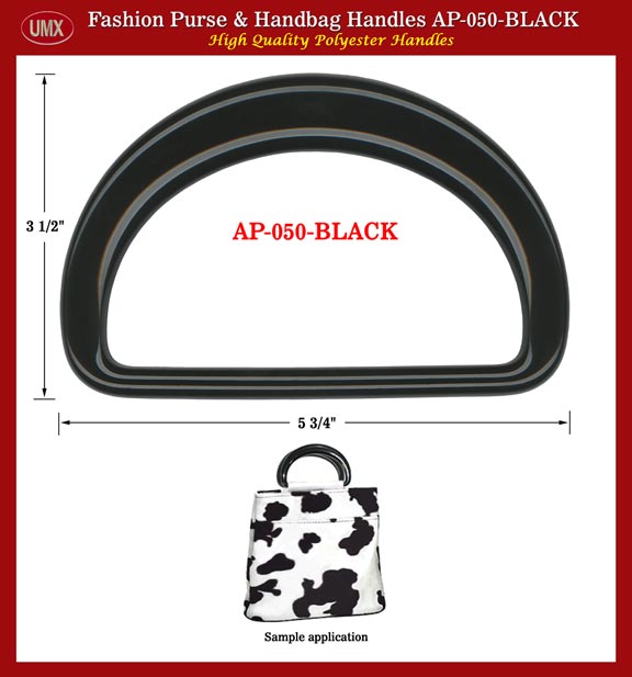 Handbag Handle AP-050: Stylish Black Color Plastic Purse handles