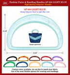 D-Ring Purse Handle AP-050: Stylish Light Blue Color Plastic Purse handles