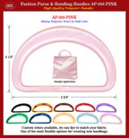 Purse Handbag Handle AP-050: Stylish Pink Color Plastic Purse handles