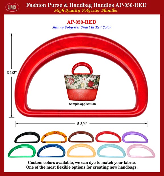 Handbag Handle AP-050: Stylish Red Color Plastic Purse handles