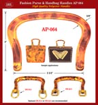 Cigar Box Purse Handle AP-064-Turtle: Stylish Turtle Color Plastic Handbag Handles