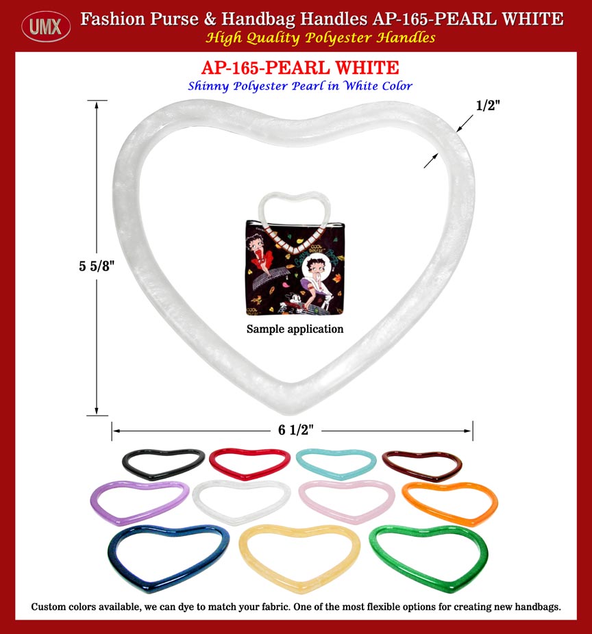 Designer Purse Handle AP-165-Pearl White: Stylish Pearl White Color Designer handbag Handles